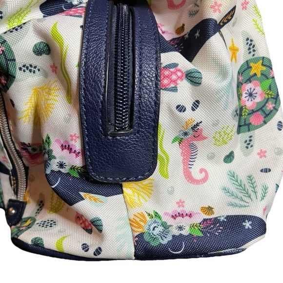 Lily Bloom Maggie Satchel Handbag Ocean Turtles and Whales - Picture 5 of 11